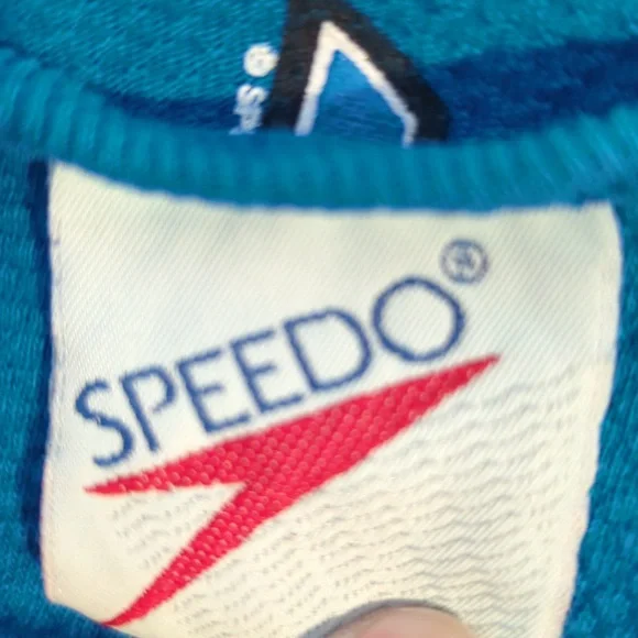 Speedo Tank Top Men XL Blue Waffled Texture Big Logo Speedo 2000 on Back - Picture 5 of 9